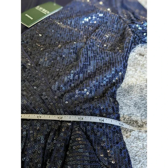 NWT Lauren Ralph Lauren Women's Dress Sparkling Midnight Blue Size 6 MSRP $265 - Picture 6 of 9